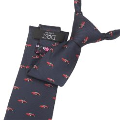 Navy Blue Racing Car Sports Embroidered Tie