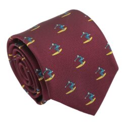 Burgundy Surfing Sports Embroidered Tie