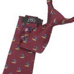 Burgundy Surfing Sports Embroidered Tie