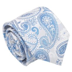 Blue & Black Metallic Paisley Bohemian Tie
