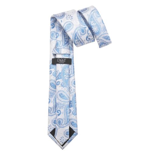 Blue & Black Metallic Paisley Bohemian Tie