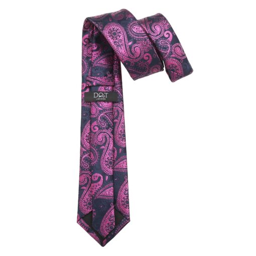 Blue & Black Metallic Paisley Bohemian Tie