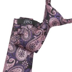 Blue & Black Metallic Paisley Bohemian Tie