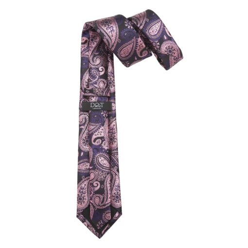 Blue & Black Metallic Paisley Bohemian Tie