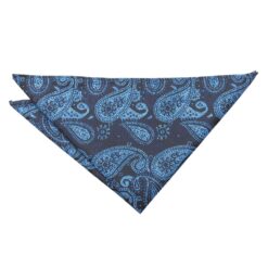 Blue & Black Metallic Paisley Bohemian Pocket Square