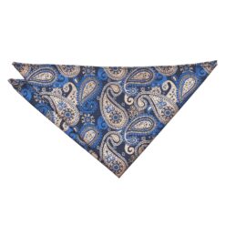Blue & Black Metallic Paisley Bohemian Pocket Square