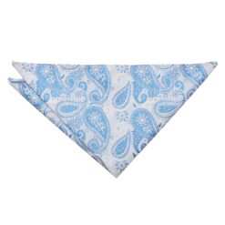 Blue & Black Metallic Paisley Bohemian Pocket Square