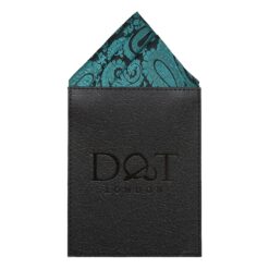 Teal Paisley Pre-Folded Pocket Square Puff