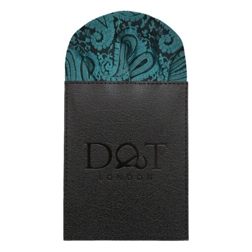 Teal Paisley Pre-Folded Pocket Square Puff