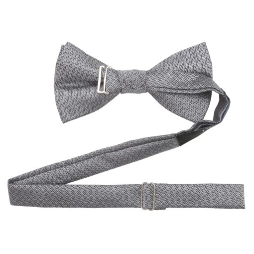 Grey Non-Crease Pre-Tied Bow Tie