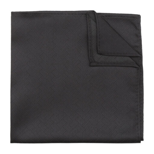 Black Raffia Basket Pocket Square
