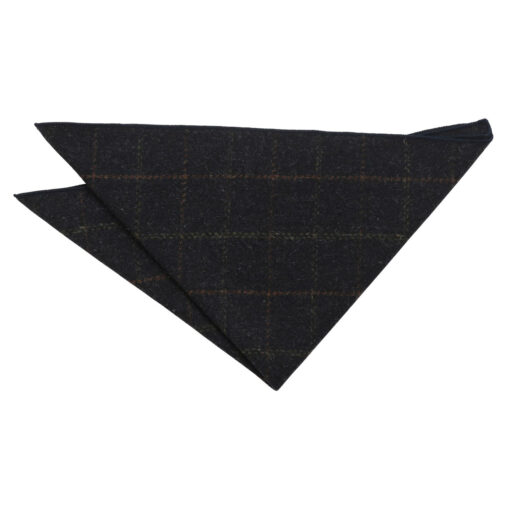 Dark Olive Tweed Check Pocket Square