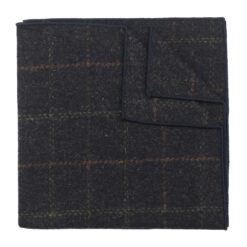 Dark Olive Tweed Check Pocket Square