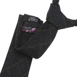 Dark Olive Tweed Check Slim Tie