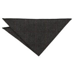 Charcoal Tweed Herringbone Check Pocket Square