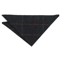 Charcoal Tweed Herringbone Check Pocket Square