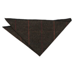 Charcoal Tweed Herringbone Check Pocket Square