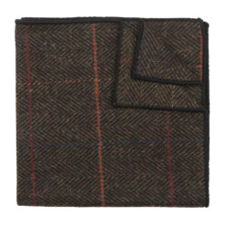 Charcoal Tweed Herringbone Check Pocket Square