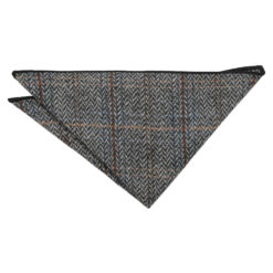 Charcoal Tweed Herringbone Check Pocket Square