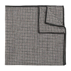 Beige Tweed Houndstooth Pocket Square