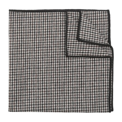 Beige Tweed Houndstooth Pocket Square