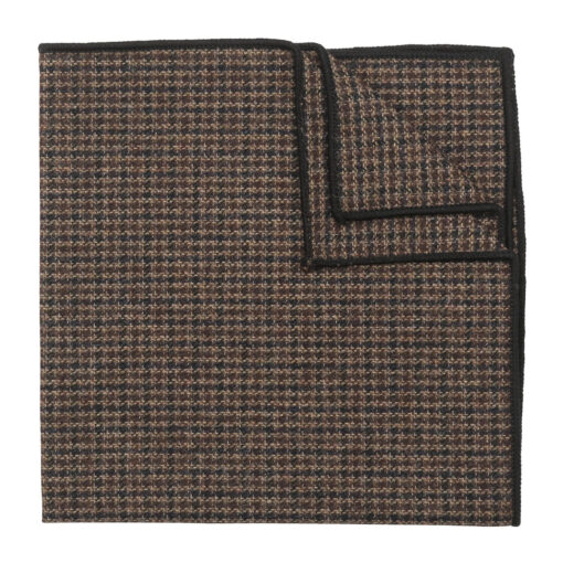 Beige Tweed Houndstooth Pocket Square