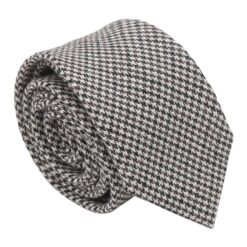 Beige Tweed Houndstooth Slim Tie