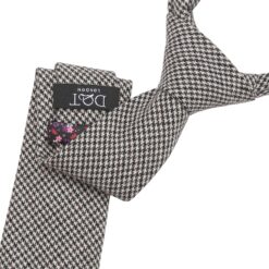 Beige Tweed Houndstooth Slim Tie
