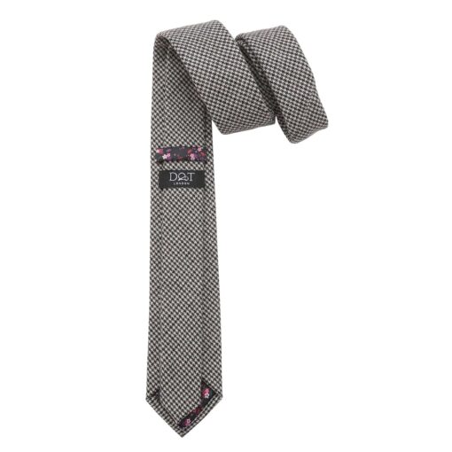 Beige Tweed Houndstooth Slim Tie
