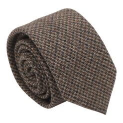 Beige Tweed Houndstooth Slim Tie