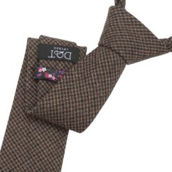 Beige Tweed Houndstooth Slim Tie