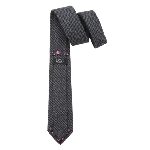 Beige Tweed Houndstooth Slim Tie