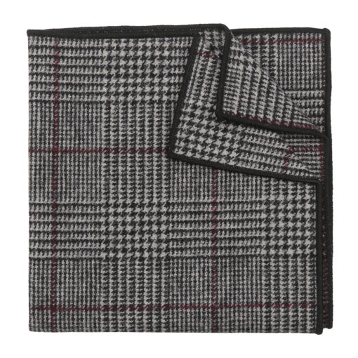 Black & White Tweed Prince Of Wales Pocket Square