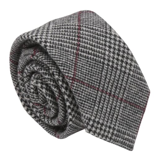 Black & White Tweed Prince of Wales Slim Tie