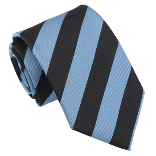 Baby Blue & Black Classic Stripe Tie