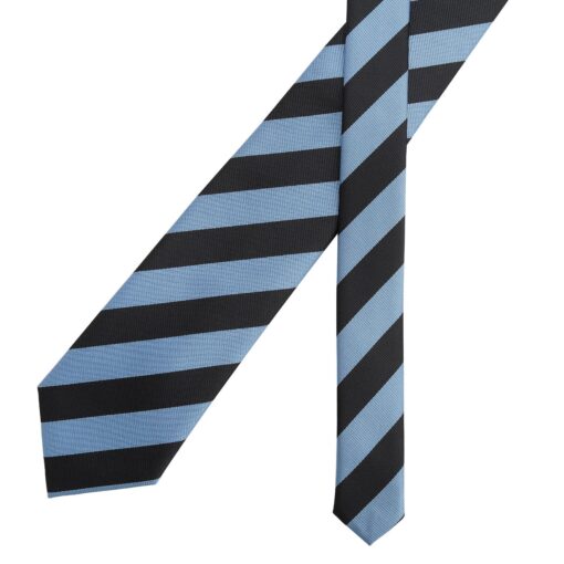 Baby Blue & Black Classic Stripe Tie