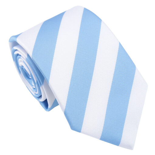 Baby Blue & White Classic Stripe Tie