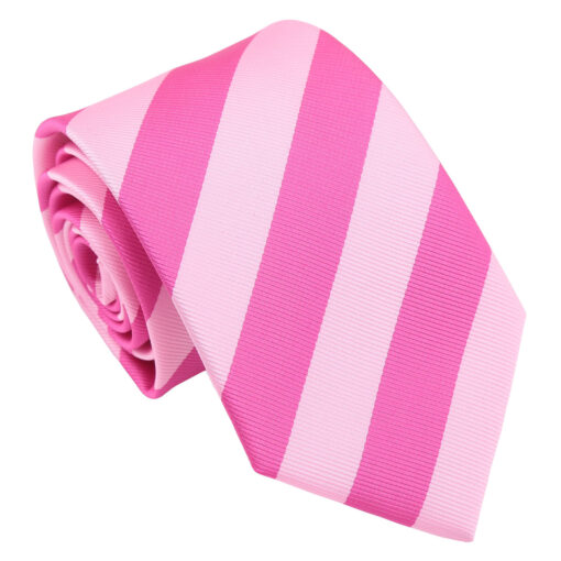 Baby Pink & Hot Pink Classic Stripe Tie