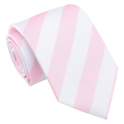 Baby Pink & White Classic Stripe Tie