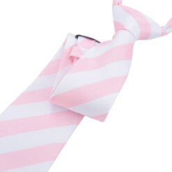 Baby Pink & White Classic Stripe Pocket Square