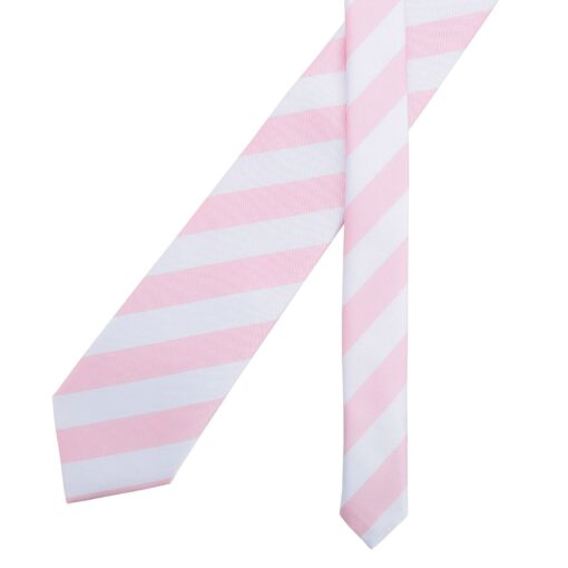 Baby Pink & White Classic Stripe Tie