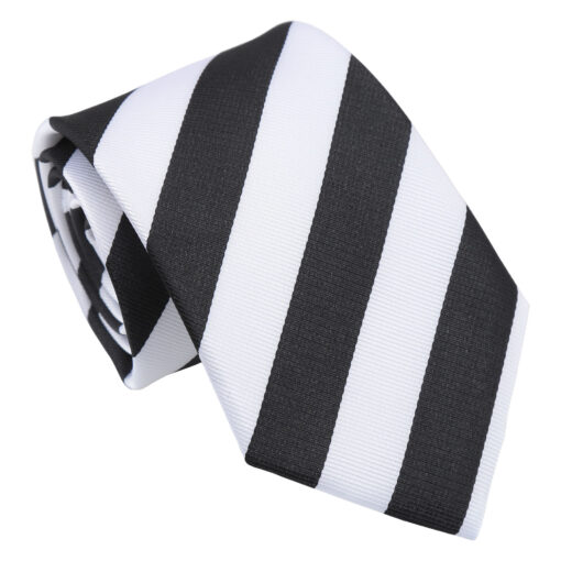 Black & White Classic Stripe Tie