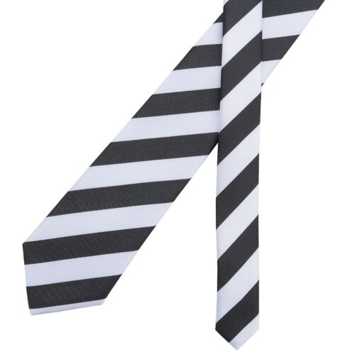 Black & White Classic Stripe Tie