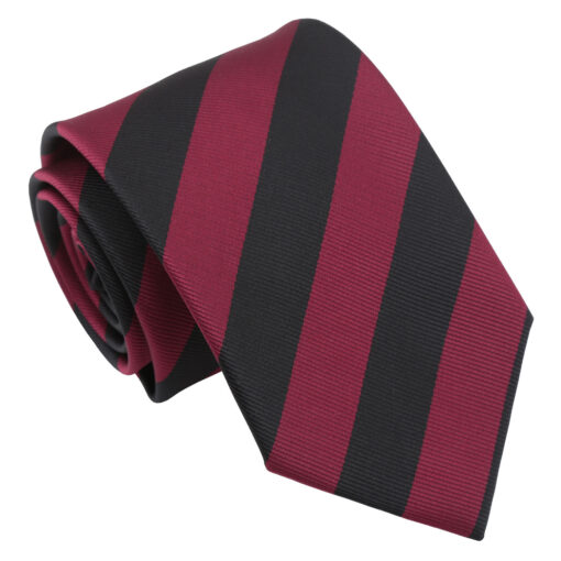 Burgundy & Black Classic Stripe Tie