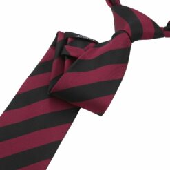 Burgundy & Black Classic Stripe Tie