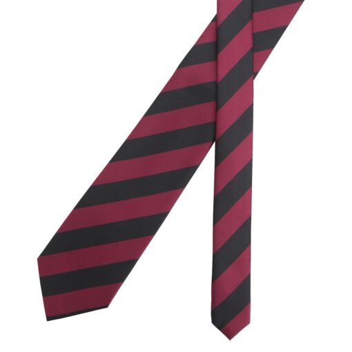 Burgundy & Black Classic Stripe Tie