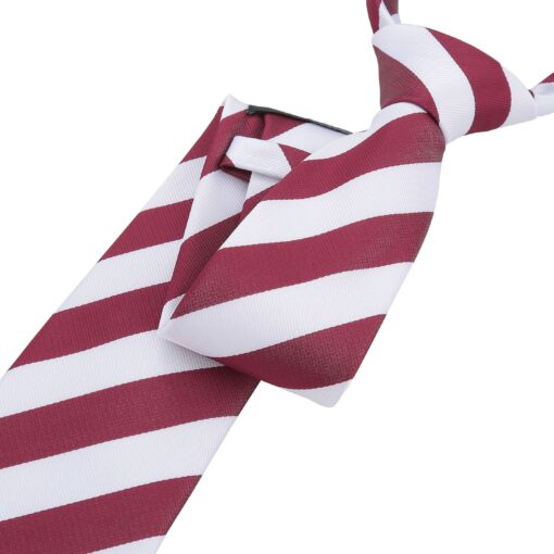 Burgundy & White Classic Stripe Tie