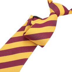 Burgundy & Yellow Classic Stripe Tie