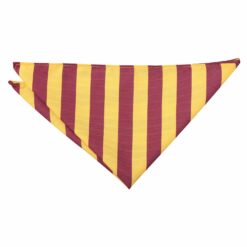 Burgundy & Yellow Classic Stripe Pocket Square