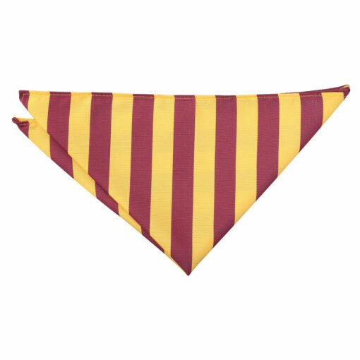 Burgundy & Yellow Classic Stripe Pocket Square